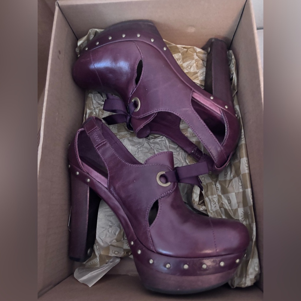UGG Celestina Women's Platform Shoes in Rich Purple - Picture 6 of 7